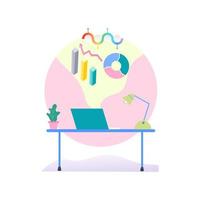 concepto isométrico de diseño plano moderno de plantilla de banner de educación en línea para desarrollo de sitios web y dispositivos móviles. cursos de formación online, estudios universitarios, e-learning, investigación. ilustración vectorial. vector