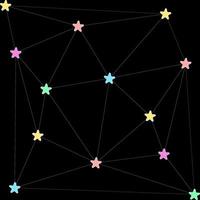 Fondo abstracto de enlace estrella geométrica. fondo gráfico para su diseño. Fondo colorido de la estrella del arco iris. patrón abstracto elegante pentágono. patrón retro de formas geométricas. ilustración vectorial vector