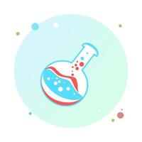 Chemical test tube pictogram icon. Laboratory glassware or beaker equipment. Experiment flasks. Trendy modern vector. Simple flat illustration. Glass chemical, laboratory flasks for science lab. vector