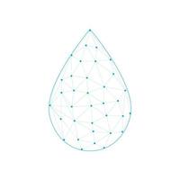 icono de vector de gota de agua. colección de vectores abstractos de logotipo de gota de agua plana. iconos de gota, línea de triángulos de puntos de agua, lluvia, gota de agua, logotipo de la empresa y diseño de burbujas.