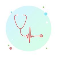 Stethoscope in circle icon trendy flat style. Stethoscope in round shaped icon symbol for your web site, logo, mobile app, UI design. Stethoscope icon vector illustration.