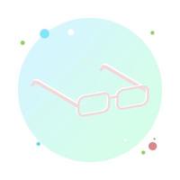 3D isometric glasses in circle icon, reading glasses, women's and men's accessory. Optics, see well, lens, vintage, trend. Vector illustration