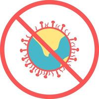 Stop coronavirus in the world sign or coronavirus has gone in earth globe blood vector icon isolated in white background for apps mobile, print and websites. Warning label.