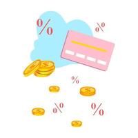 Easy instant credit, loan payment, fast money, finance services, credit card, financial solution vector illustration for web site and mobile application. Business concept for E-payment.