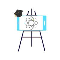 concepto isométrico de diseño plano moderno de plantilla de banner de educación en línea para desarrollo de sitios web y dispositivos móviles. cursos de formación online, estudios universitarios, e-learning, investigación. ilustración vectorial. vector