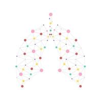 Healthy lungs 3d medicine connected model. Triangle connected dots point. Online doctor World Tuberculosis day modern innovative technology vector illustration. Abstract human lung with dots and links