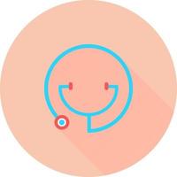 Stethoscope in circle icon with long shadows trendy flat style. Stethoscope icon symbol for your web site design Stethoscope icon logo, app, UI. Stethoscope icon vector illustration.