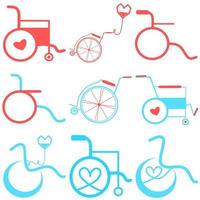 Set of Wheelchair. Vector wheelchair icon. Attractive and Beautifully or Faithfully Designed Wheelchair Icon. Wheelchair, handicapped or accessibility parking or access sign flat for apps and print