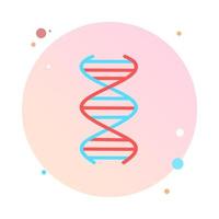 DNA spirals in circle icon. Deoxyribonucleic, nucleic acid helix in round circle icon. Spiraling strands. Chromosome. Molecular biology. Genetic code. Genome. Genetics. Isolated vector illustration.