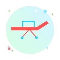 Hospital bed in circle Icon. Intensive care unit icon. Resuscitation, rehabilitation, hospital ward. Medical concept. Vector illustration can be used for topics like healthcare, hospital, clinic.