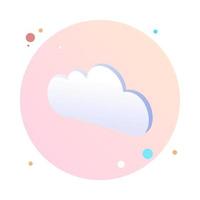 Cloud in circle icon, vector symbol in flat isometric style. Cloud computing concept vector isometric in round shaped icon. Vector illustration.