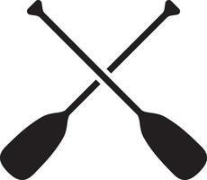 Crossed rowing oars silhouette vector