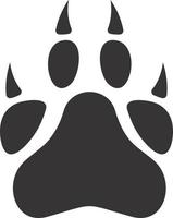 Animal paw, lion tiger paw vector