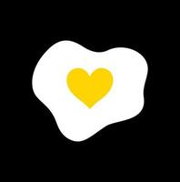 Egg with a heart shaped yolk vector