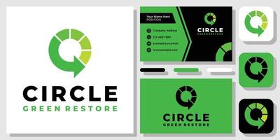 círculo reciclaje eco flecha verde medio ambiente amigable diseño de logotipo inspiración con plantilla de diseño tarjeta de visita vector