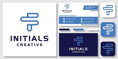 Initials Letters FS SF Monogram Simple Line Modern Logo Design with Business Card Template vector