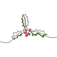 continua una sola línea de flor de invierno sagrado vector