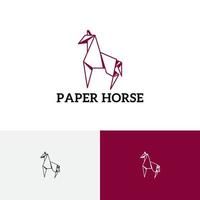 caballo naturaleza animal papel origami estilo abstracto logo vector