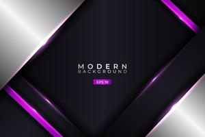 Fondo moderno abstracto diagonal superpuesto metálico plateado brillante púrpura brillante vector