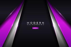 Modern Background Overlapped Diagonal Metallic Glossy Silver Glowing Purple vector