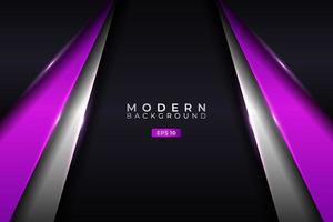 Modern Background Overlapped Diagonal Metallic Glossy Silver Glowing Purple vector