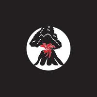 Volcano eruption logo vector illustration