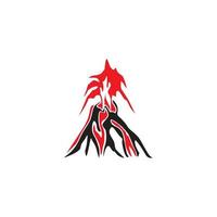 Volcano eruption logo vector illustration