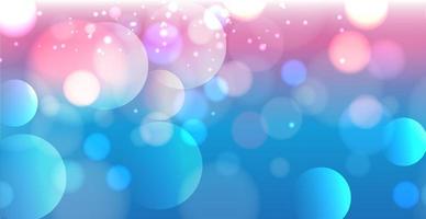 Abstract blue bokeh background with defocused circles and glitter. Decoration element for Christmas and New Year holidays, greeting cards, web banners, posters - Vector