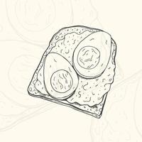 Illustration sketch toast food.Hand drawn element design menu. Isolated object in white background. vector