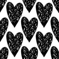 Heart doodle drawing seamless pattern.Design decoration element. vector