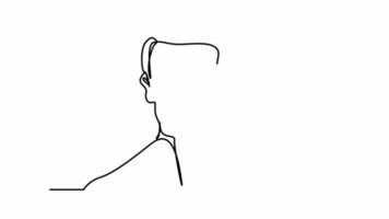 Continuous lines. Hairstyle. Modern men's style. video