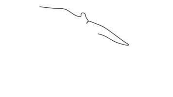 durchgehende Linie fliegende Möwe im einfachen Stil video