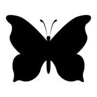 Silhouette of butterfly, isolated on white, flat vector illustration