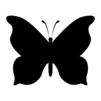 Silhouette of butterfly, isolated on white, flat vector illustration