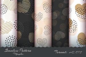 Abstract heart gold paint seamless pattern