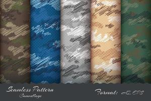 Set Miilitary Camouflage Seamless Pattern