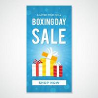 Boxing Day Sale December 26th illustration banner on abstract gradient background vector