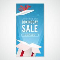 Boxing Day Sale banner illustration on abstract gradient background design Happy Boxing Say December 26th vector