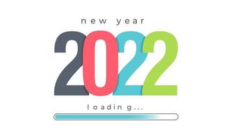 Loading New Year 2022 banner illustration on isolated background vector