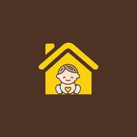 House Baby Care Abstract Mark Pictorial Emblem Logo Symbol Iconic Creative Modern Minimal Editable in Vector Format