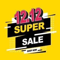 Special day 12.12 Shopping day sale poster or flyer design. 12.12 last month of the year online sale.  EPS 10 Vector