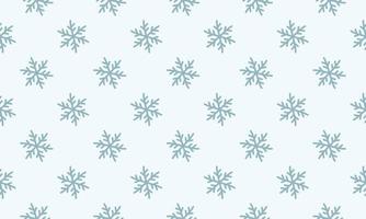 Snowflake simple seamless pattern. Blue snow on white background. Abstract wallpaper, wrapping decoration. Symbol of winter vector