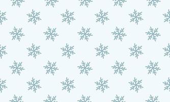 Snowflake simple seamless pattern. Blue snow on white background. Abstract wallpaper, wrapping decoration. Symbol of winter vector