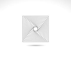 Geometric Square logo. Stroke square frame. Line icon, sign, symbol, Flat design, button, web, picture frame. vector - illustration eps 10.
