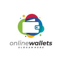 Plantilla de vector de logotipo de billeteras coloridas, conceptos de diseño de logotipo de billeteras creativas