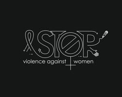 Detener la violencia contra la mujer en el día internacional para la eliminación de la violencia contra la mujer. vector
