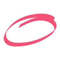 Oval hand drawn pink marker mark. vector