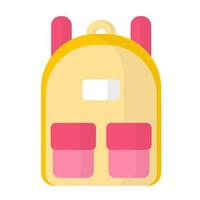 Vector cartoon pink and yellow school backpack