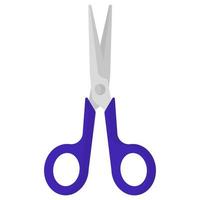 Vector cartoon blue open scissors for paper.