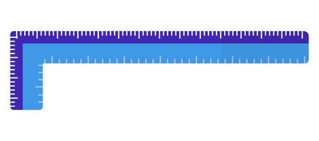 regla cuadrada rectangular azul de dibujos animados de vector. vector